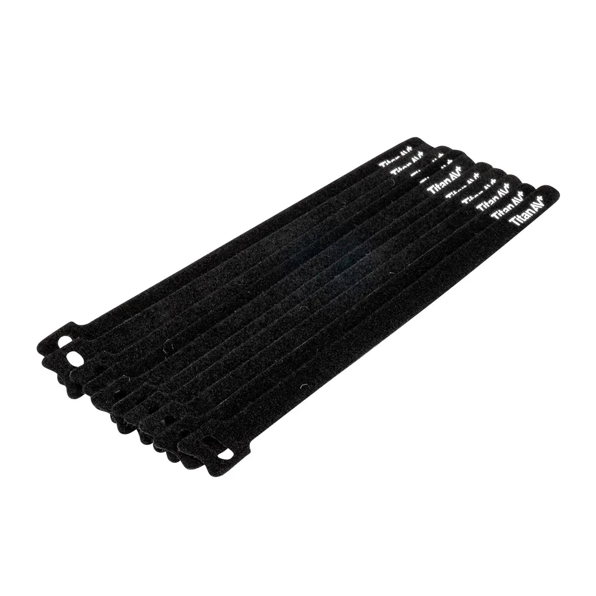 Hook & Loop Cable Tie, 250mm, Black, 10 pcs