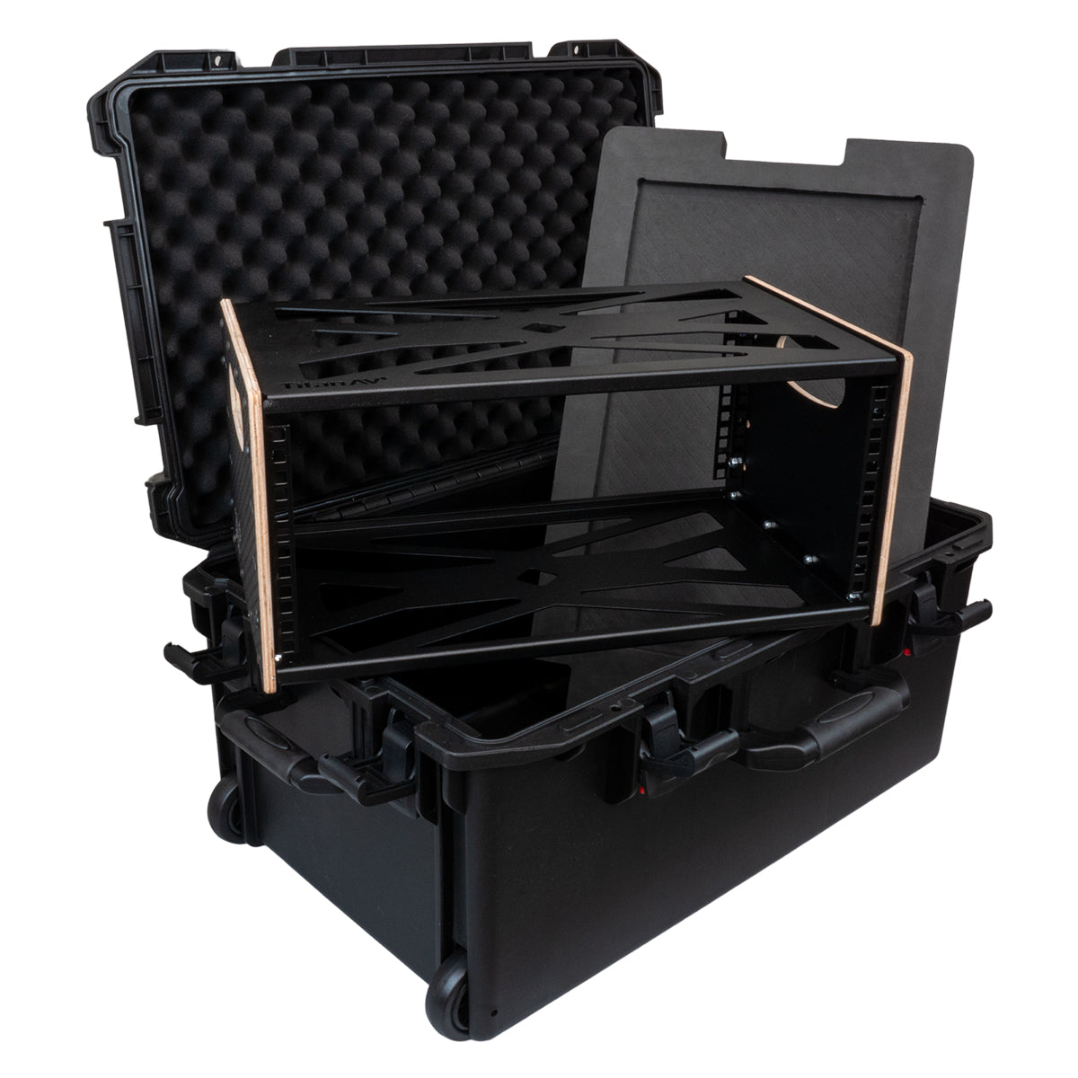 4RU Fly Rack & Wheeled Hard Case