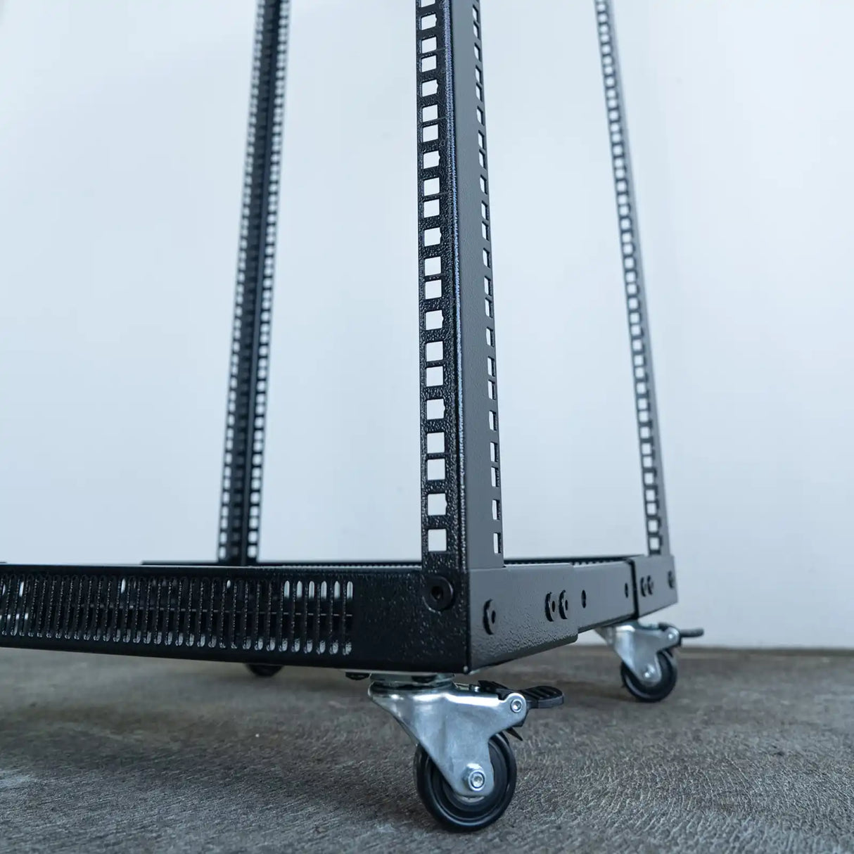 Close Up view of the bottom of a 24RU Rack