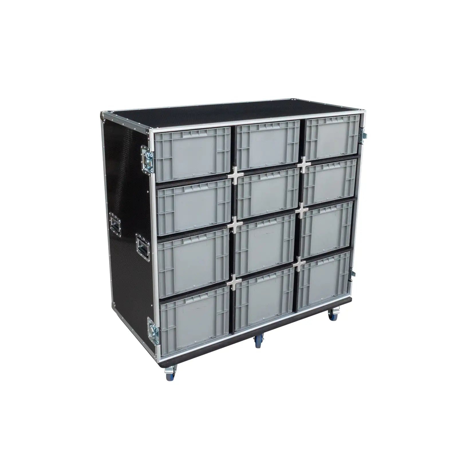 12-Crate Mixed Storage Road Case (Triple-Wide)