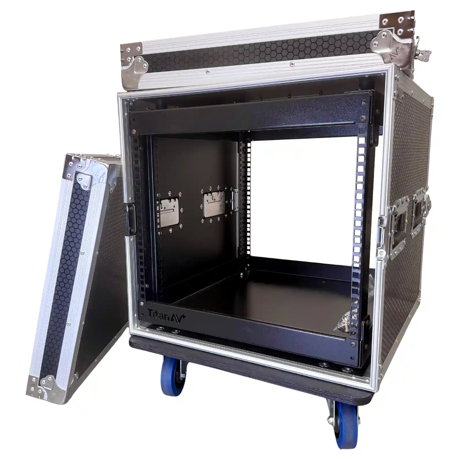 8RU Shock Rack Case with Wheels, 550mm Deep