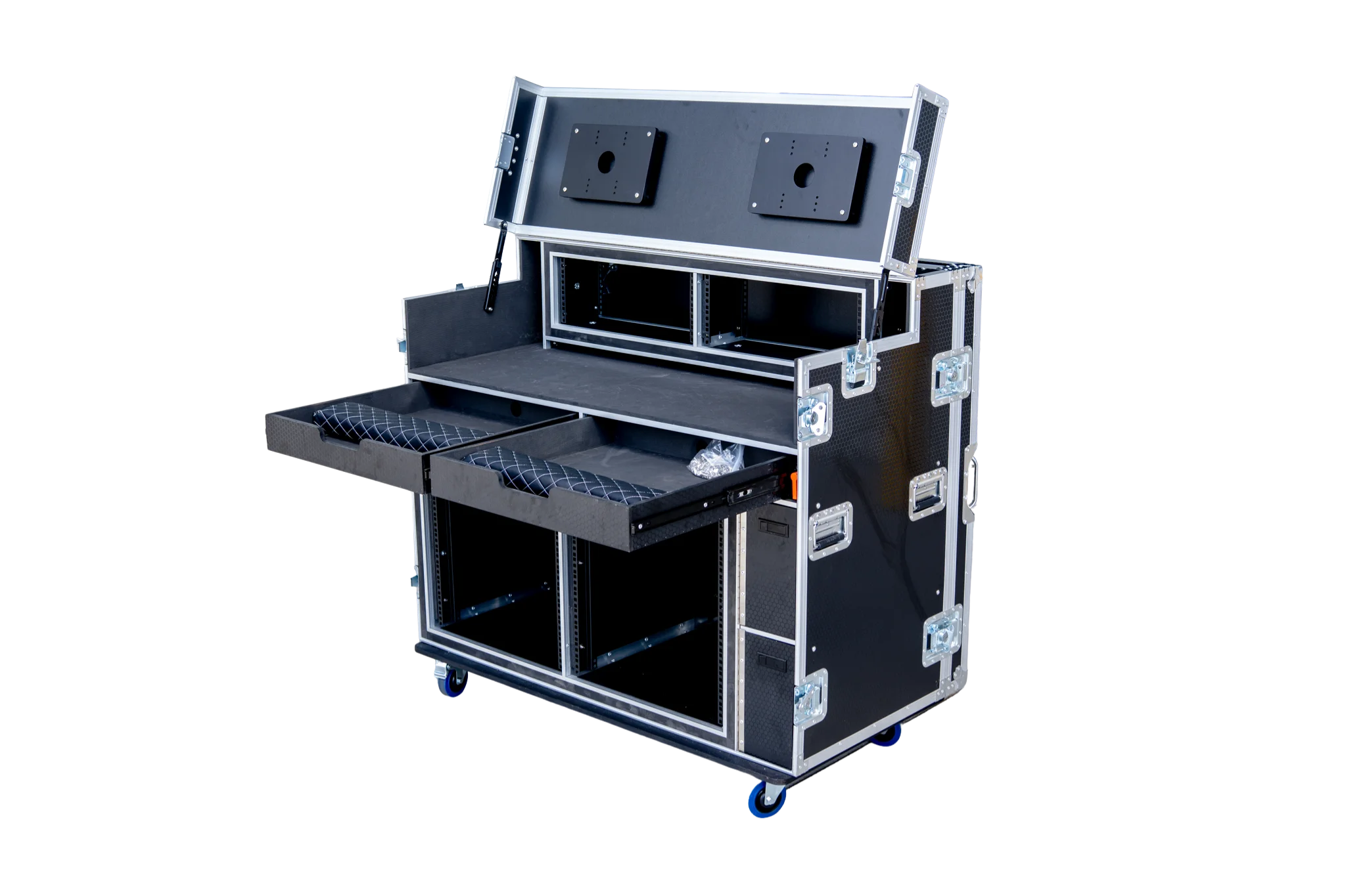 Dual Monitor Broadcast Workstation Road Case
