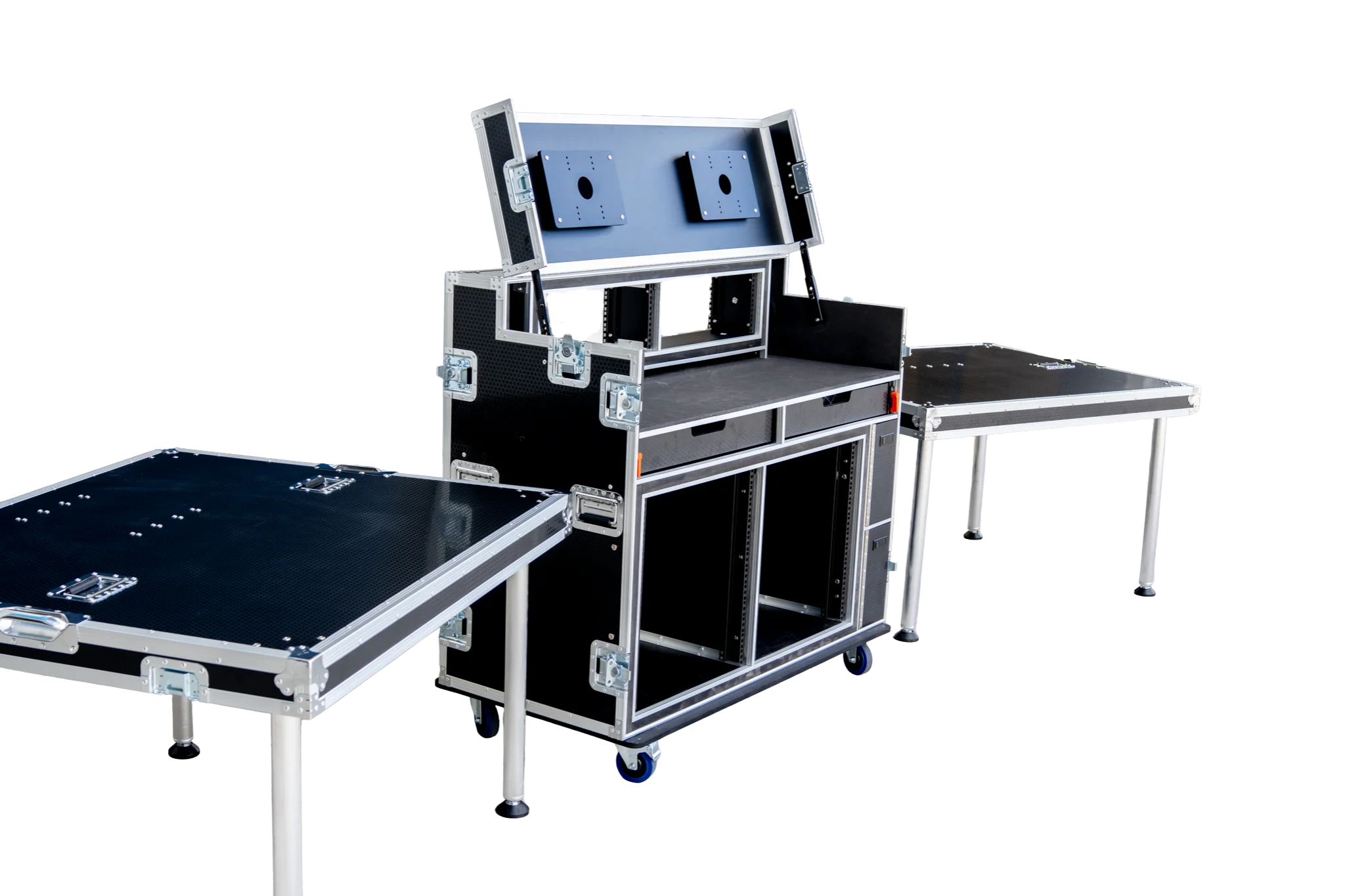 Dual Monitor Broadcast Workstation Road Case