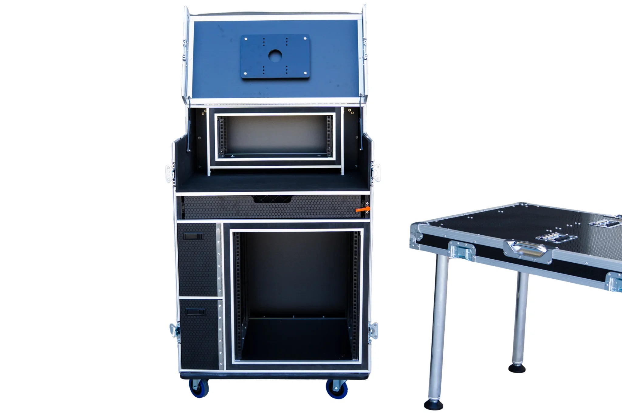 Single Monitor Broadcast Workstation Road Case