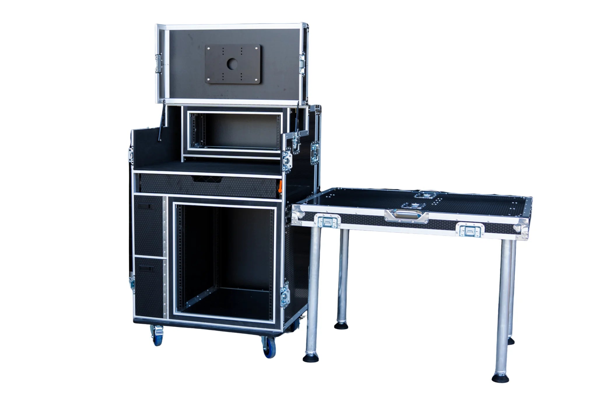 Single Monitor Broadcast Workstation Road Case