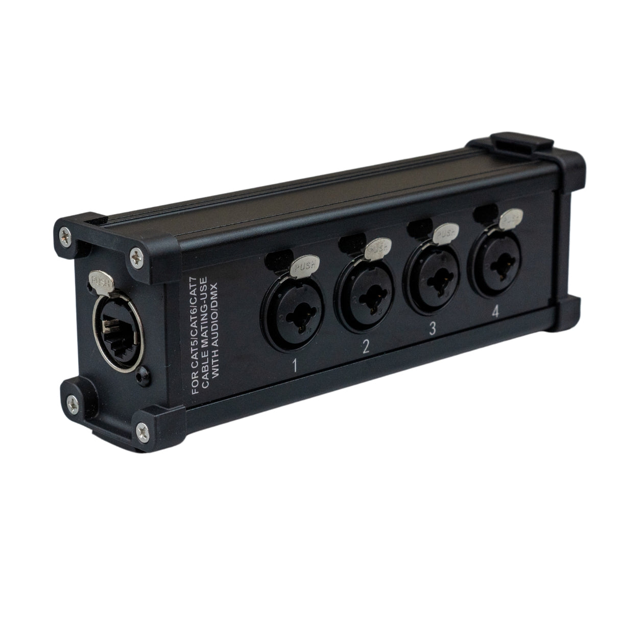 RJ45 EtherCON to Quad 3-Pin XLR / 1/4 Jack MIX SLIM Stage Box