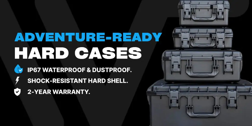 Adventure-Ready Hard Cases. IP67 Waterproof & Dustproof. Shock-Resistant Hard Shell. 2Year Warranty.