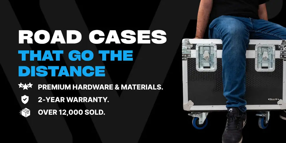 Road Cases That Go The Distance. Premium Hardware & Materials. 2-Year Warranty. Over 12,000 Sold.
