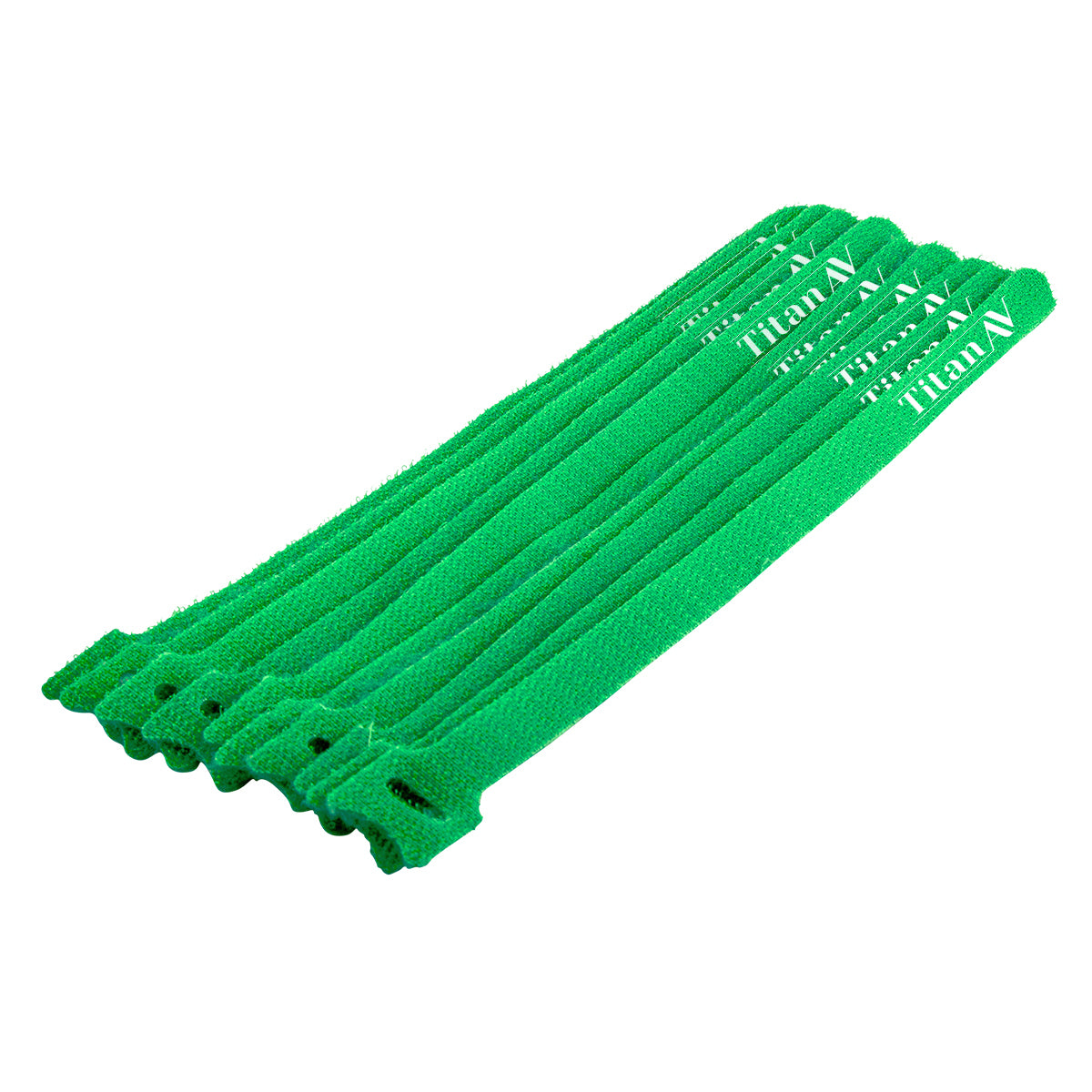 Green Hook and Loop Cable Ties - 10 Pack