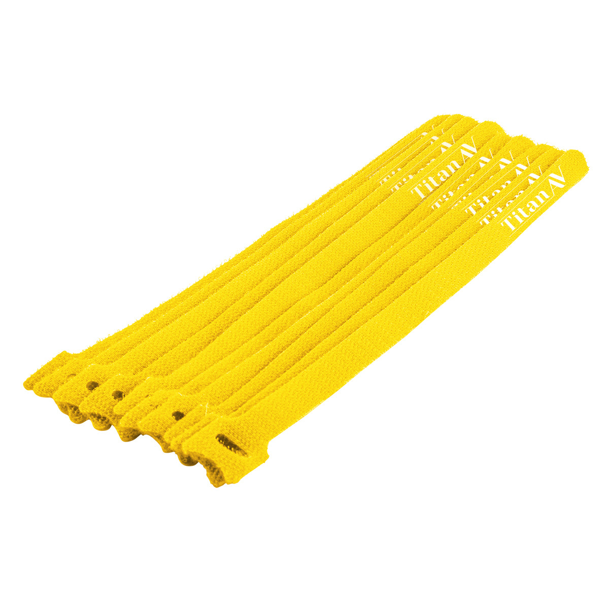 Yellow Hook and Loop Cable Ties - 10 Pack