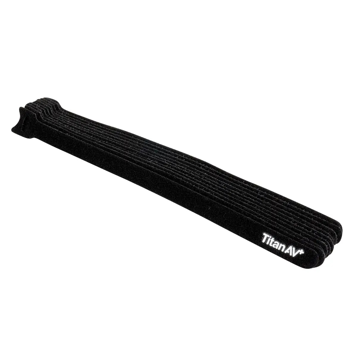 Hook & Loop Cable Tie, 250mm, Black, 10 pcs