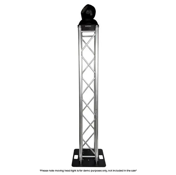 Box Truss Lighting Stand 2m Trussing, Steel 500mm Base & Top Plate