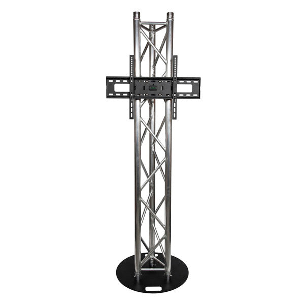 2m Tri Truss Flat Mount TV Stand with 600mm Steel Round Base