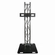 Solid TV stand for portable events using tri lighting truss