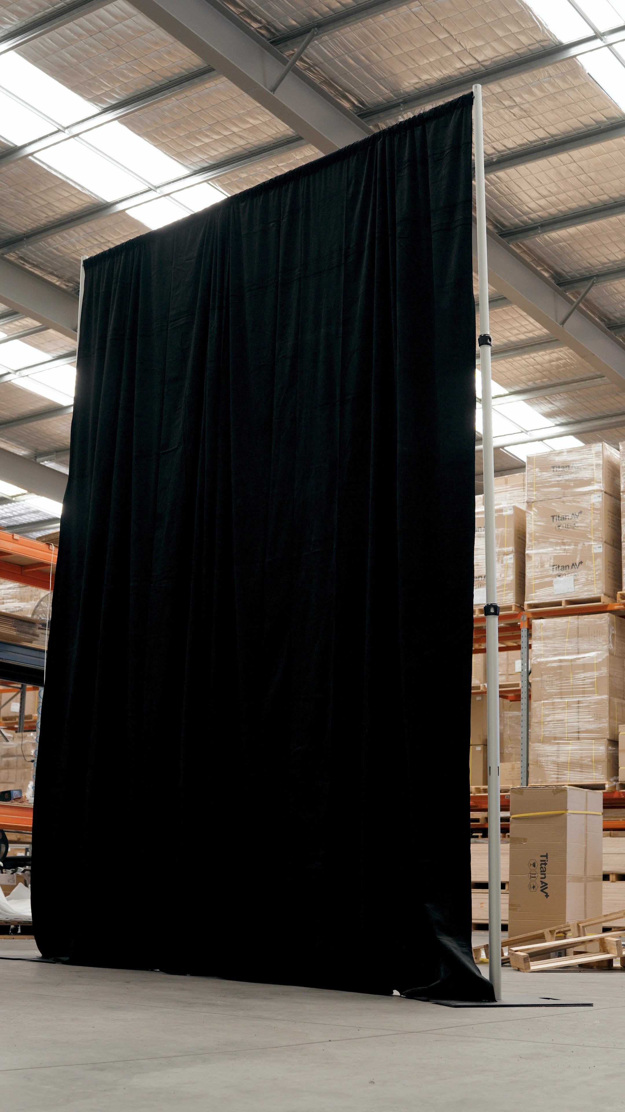 3m x 4.2m Pipe and Drape Stand with Black Velvet Drape (800gsm)