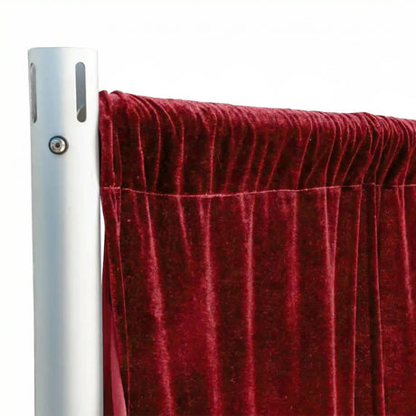 Burgundy Velvet Drape on backdrop stand