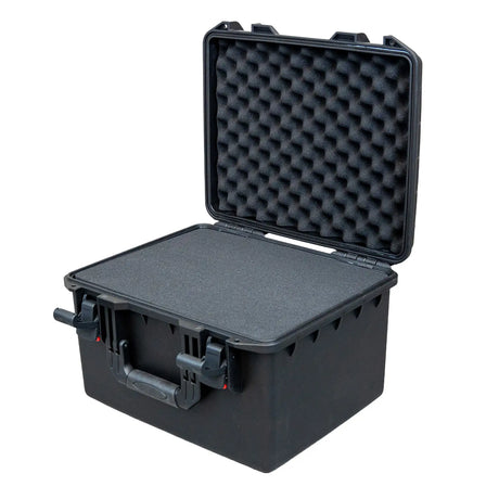 Interior of Titan AV 40L Hard Case showing customisable pre-cubed diced foam layers
