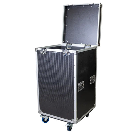 Lid open on the Titan AV Microphone Stand Road Case