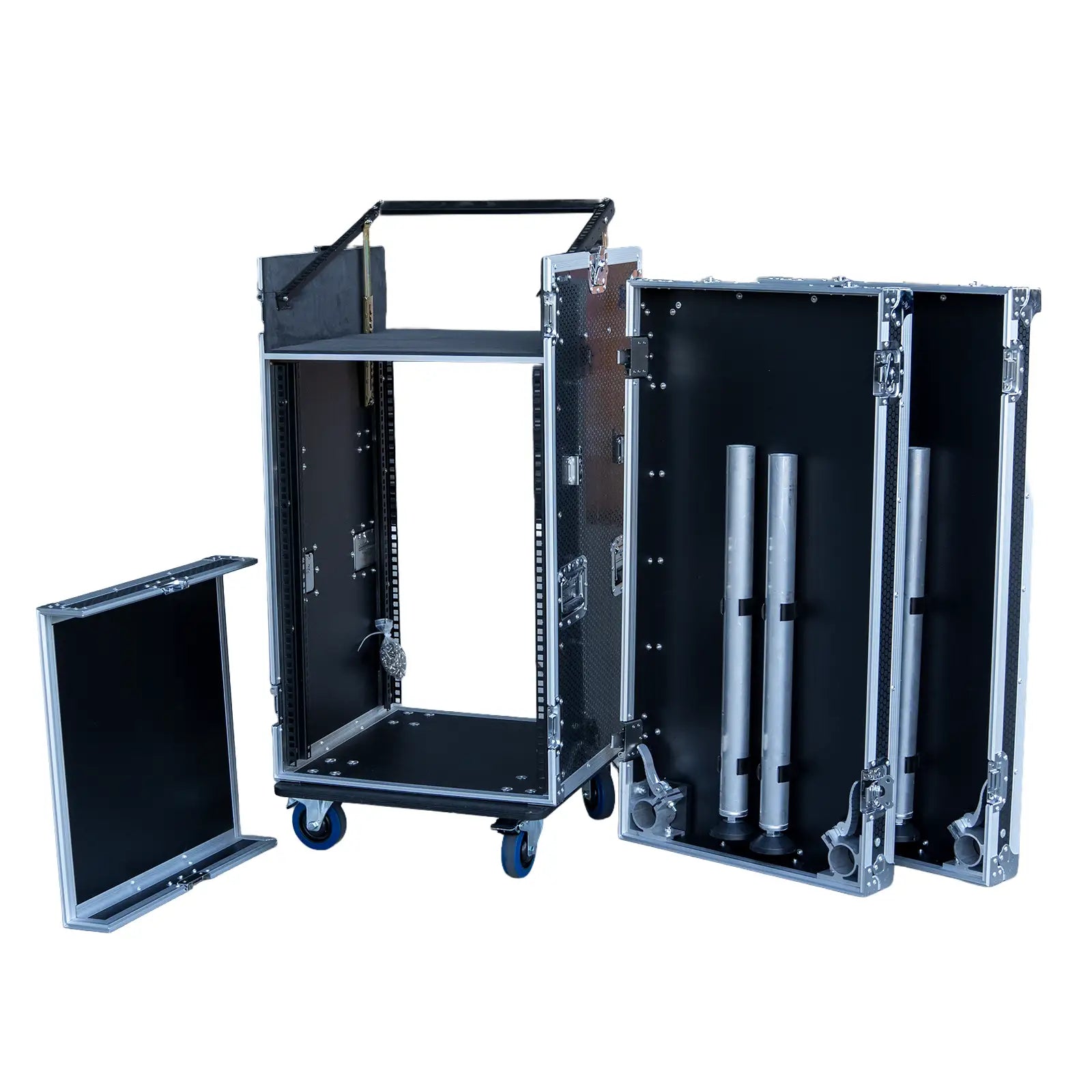 16RU Workstation, Portable DJ Table & 19" Mixer Case