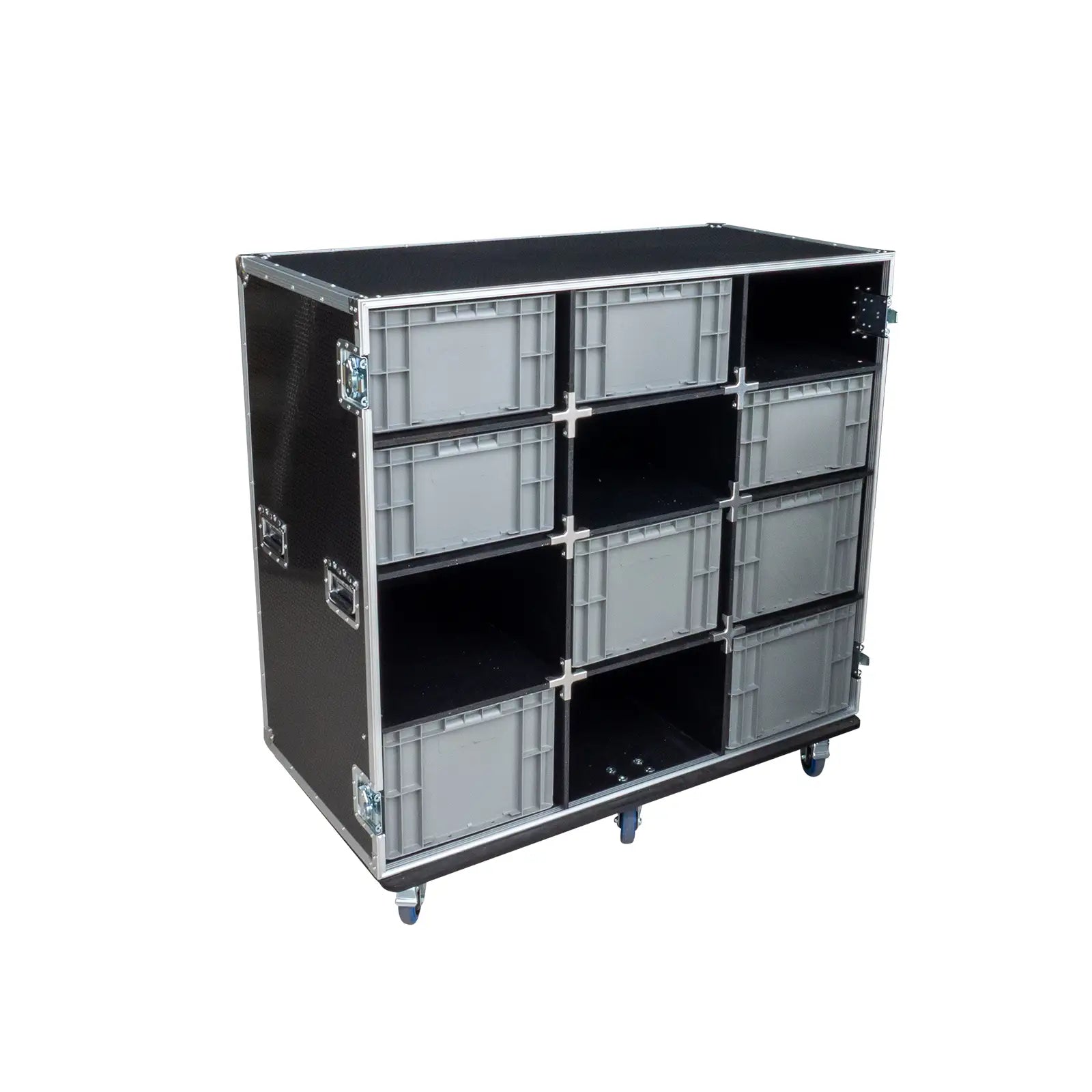 12-Crate Mixed Storage Road Case (Triple-Wide)