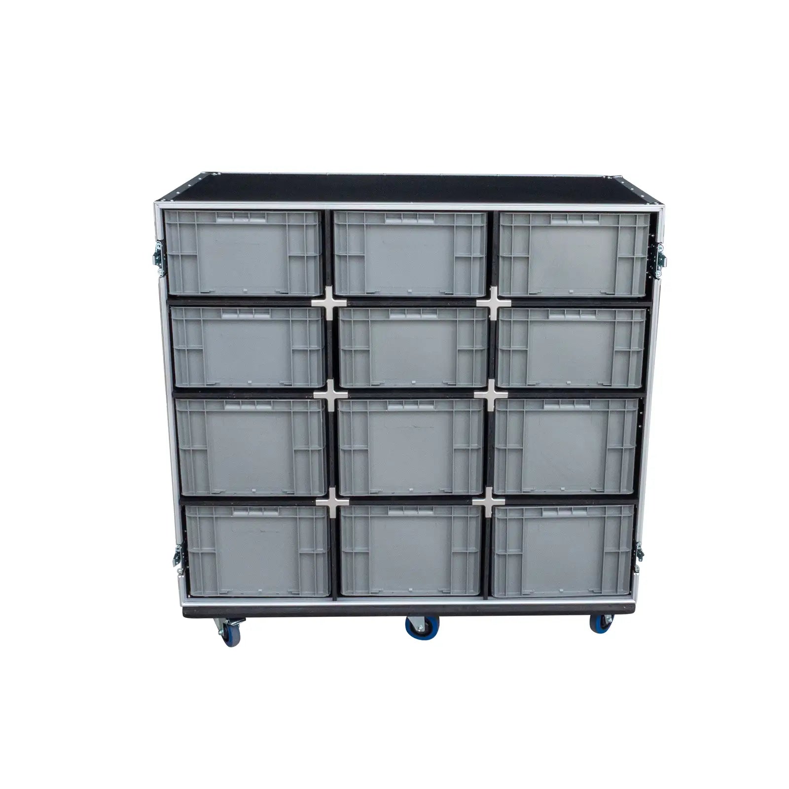 12-Crate Mixed Storage Road Case (Triple-Wide)