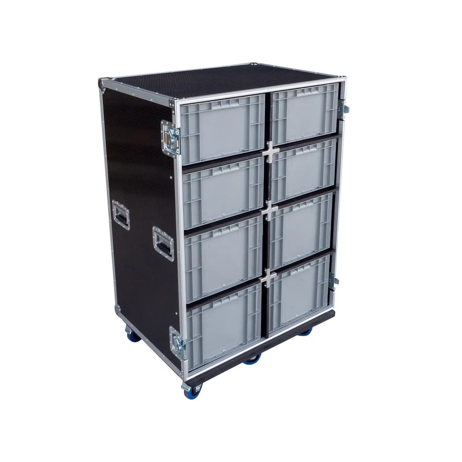 8-Crate Mixed Storage Road Case (Double-Wide)