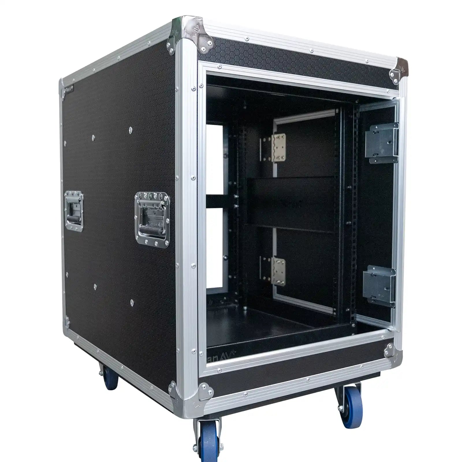 Titan AV 12RU Slam Rack Case - Front Angled View of Open Case