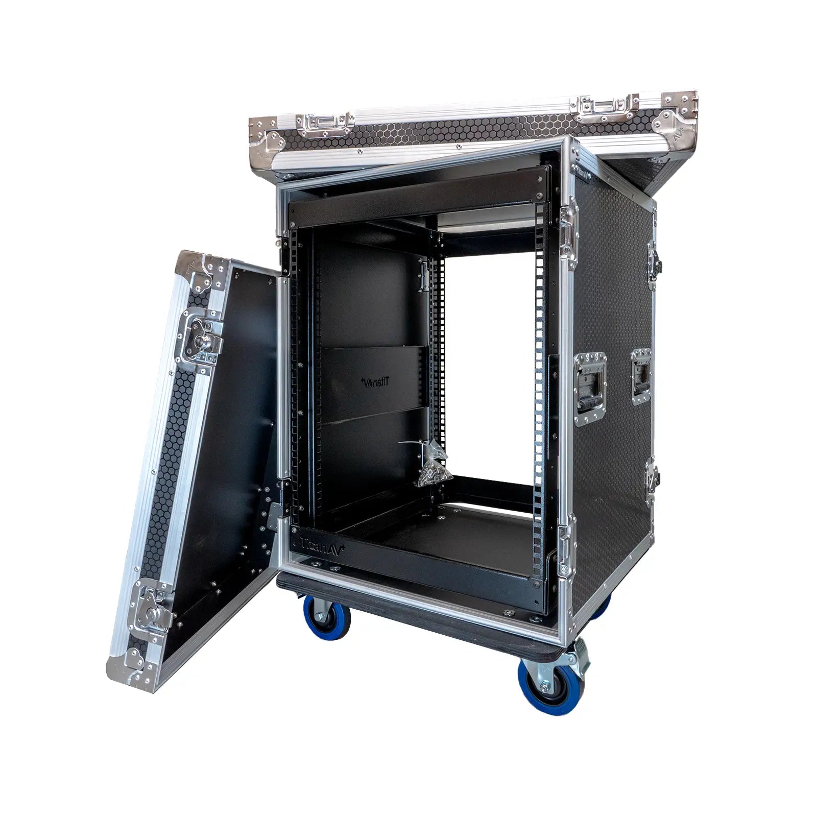 12RU Shock Rack Case with Wheels, 550mm Deep