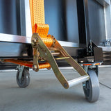 Ratchet Strap on Titan AV Stage Dolly
