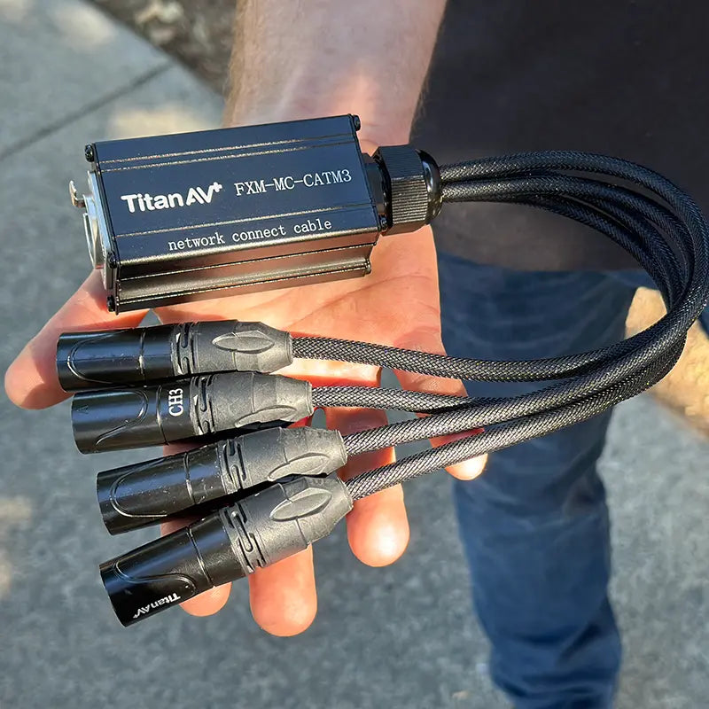 CAT Tail, etherCON to Quad 3-Pin XLRM