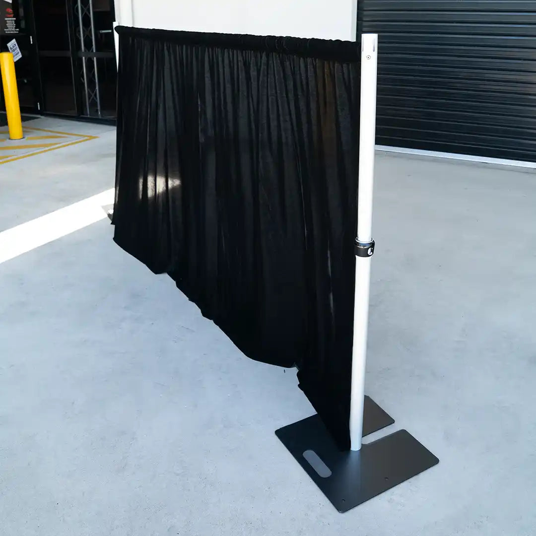 3m x 1.5m Pipe and Drape Stand with Black Velvet Drape