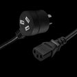 Titan AV IEC power cable with piggy back plug, black kettle lead