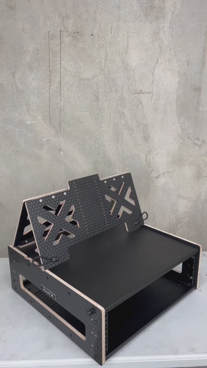 Video/Lighting Fly Rack with Single Monitor Mount