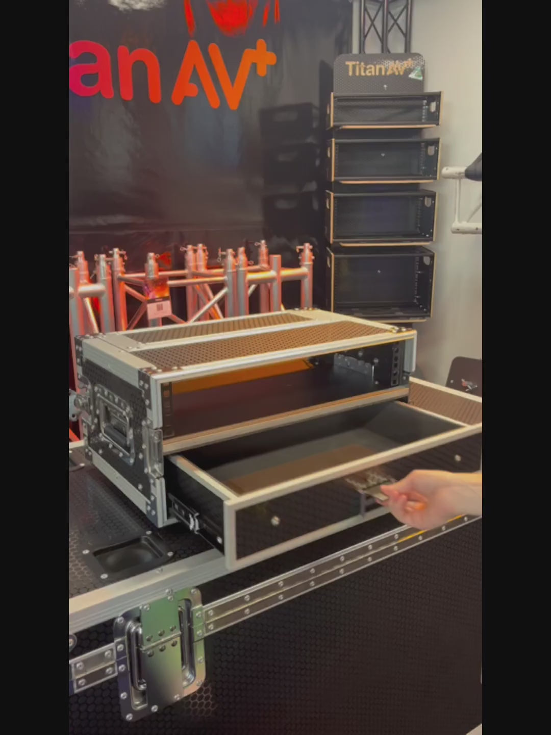 Microphone Road Case with 2RU Rack & Drawer