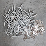 5x16 Aluminium Rivet & Washer, Silver, 100pcs