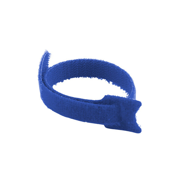 Hook & Loop Cable Tie, 250mm, Blue, 10 pcs