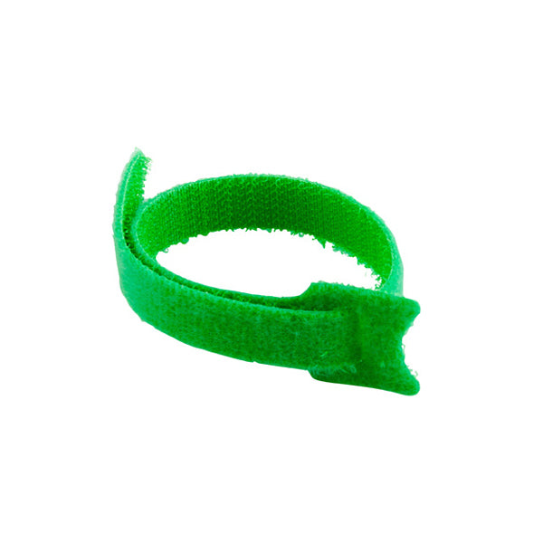 Hook & Loop Cable Tie, 250mm, Green, 10 pcs