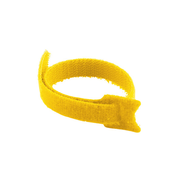 Hook & Loop Cable Tie, 250mm, Yellow, 10 pcs