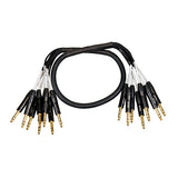 1m 1/4" Stereo Jack to 1/4" Stereo Jack TRS 8 Channel Multicore Loom Cable Stage Snake