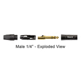 1m 1/4" Stereo Jack to 1/4" Stereo Jack TRS 8 Channel Multicore Loom Cable Stage Snake