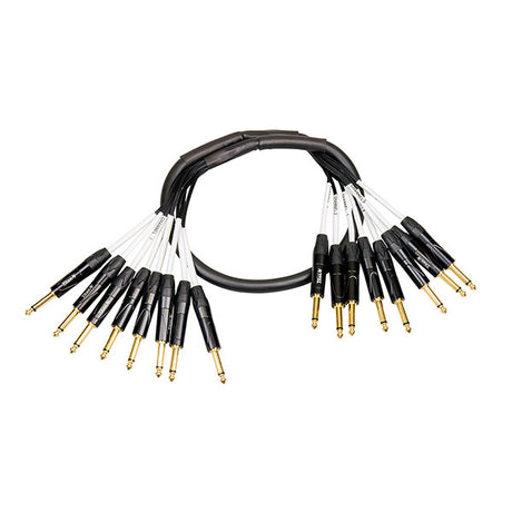 1m 1/4" Mono Jack to 1/4" Mono Jack TS 8 Channel Titan AV Multicore Loom Cable Stage Snake