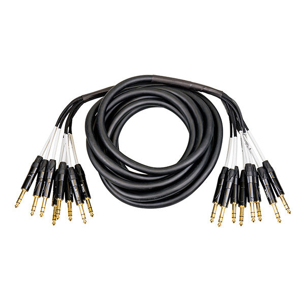 6m 1/4" Stereo Jack to 1/4" Stereo Jack TRS 8 Channel Multicore Loom Cable Stage Snake