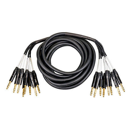 6m 1/4" Stereo Jack to 1/4" Stereo Jack TRS 8 Channel Multicore Loom Cable Stage Snake