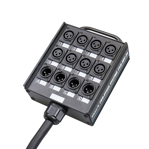 10m Multicore Cable Stage Box, 8 Send, 4 Return