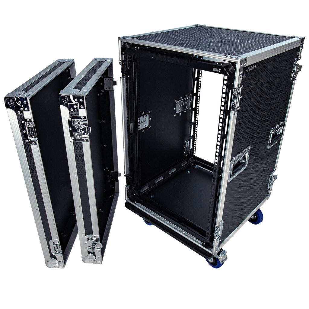 16RU Shock Rack Case with Wheels, 550mm Deep