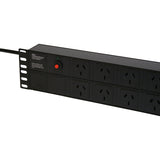 Surge protection with indicator light on 2RU 12 Way PDU with Surge Protection