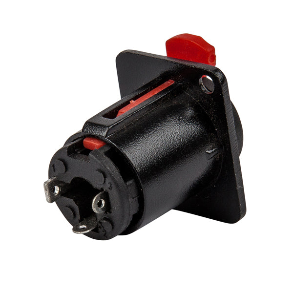 1/4" Stereo Chassis Mount Jack Socket TRS Lock